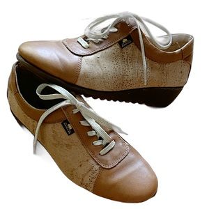 Minimalist Sporty Lightweight Sustainable Tan Cork Sneakers Like New ~ Women’s 8